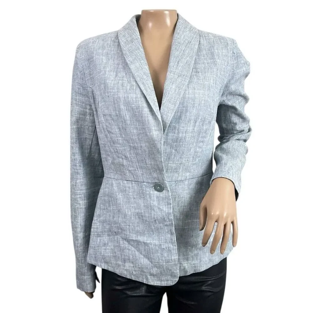 ✨CAbi Beachwalk Linen Blend Blue Sz 6 Blazer✨